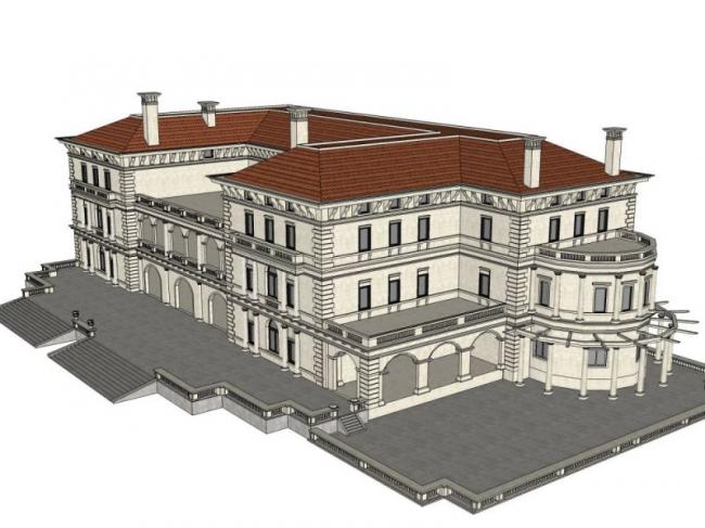 Classical Stacked Villa Model in SketchUp
