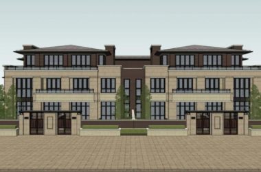 Modern Multi-Row Villa Design in SketchUp Model-BIM WORLD