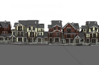 Modern Multi-Row Villa Model in SketchUp-BIM WORLD