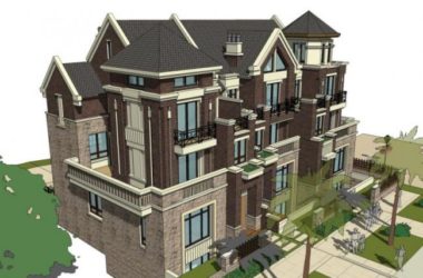 Modern Multi-Row Villa Model in SketchUp-BIM WORLD
