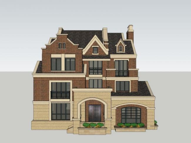Classical Single-Family Villa Model in SketchUp