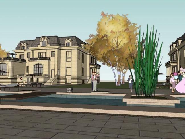 European Classical Style Solo Villa SketchUp Model