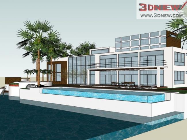 Modern Solo Villa Design | SketchUp 3D Model