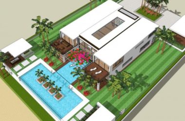 Modern Solo Villa Design in SketchUp Model-BIM WORLD
