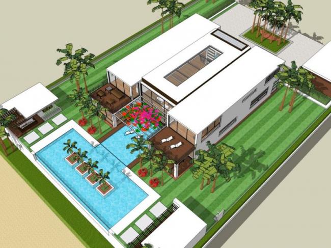 Modern Solo Villa Design in SketchUp Model