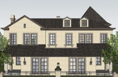 French-Style Double Split Villa SketchUp Model-BIM WORLD