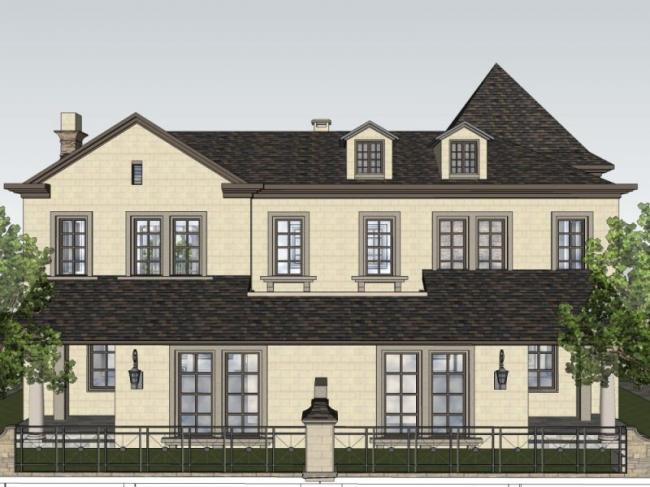 French-Style Double Split Villa SketchUp Model