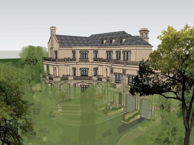 SketchUp Villa Model | Stacked French Classical Style Villa