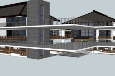 Modern Chinese-Style Resort Villa Model in SketchUp-BIM WORLD