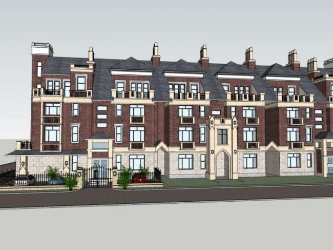British-Style Stacked Villa Model in SketchUp