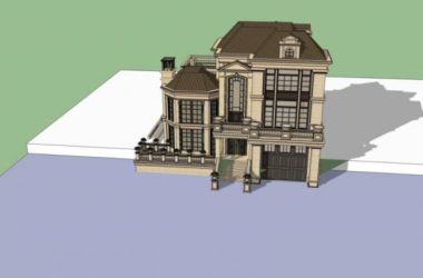 French Classical Solo Villa SketchUp Model-BIM WORLD
