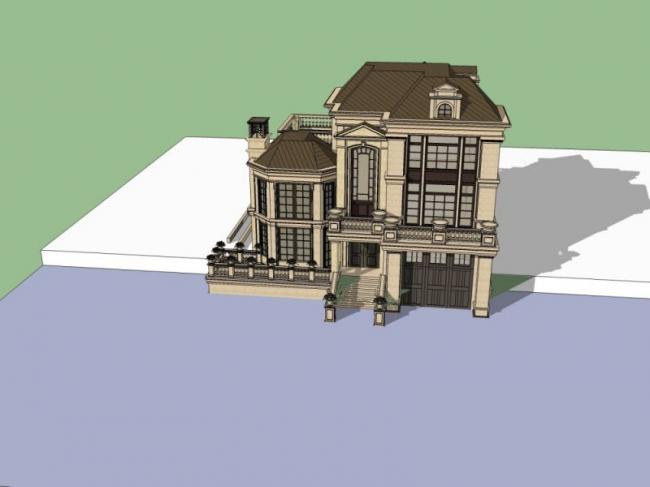 French Classical Solo Villa SketchUp Model