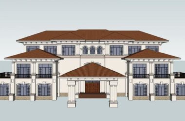Classical Style Single-Family Villa SketchUp Model-BIM WORLD