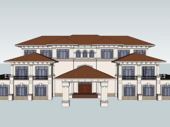 Classical Style Single-Family Villa SketchUp Model