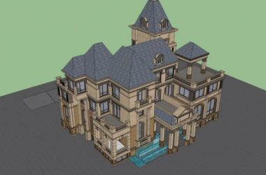 SketchUp Model of a French-Style Detached Classical Villa-BIM WORLD