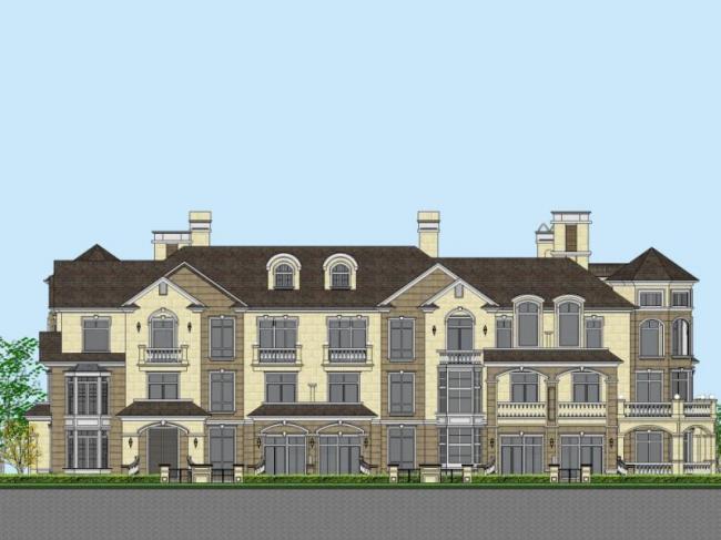 Classical Style Townhouse Villa Model in SketchUp