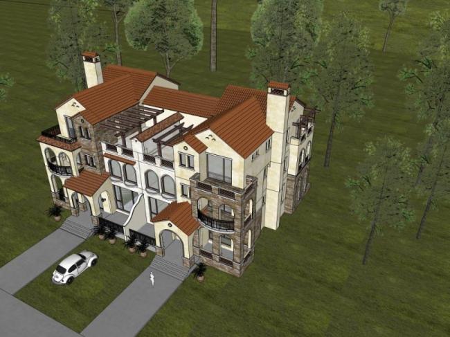 Modern Twin Villa SketchUp Model