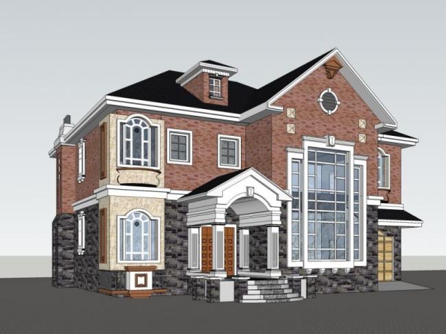 Modern Solo Villa Design in SketchUp Model