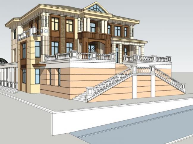 Modern Solo Villa Design in SketchUp Model