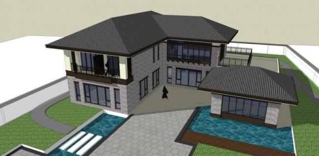Modern Solo Villa Design | SketchUp 3D Model
