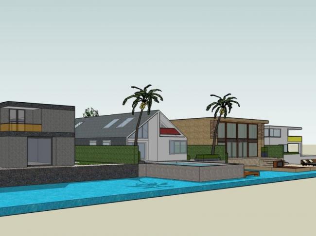 Modern Multi-Row Villa Design in SketchUp