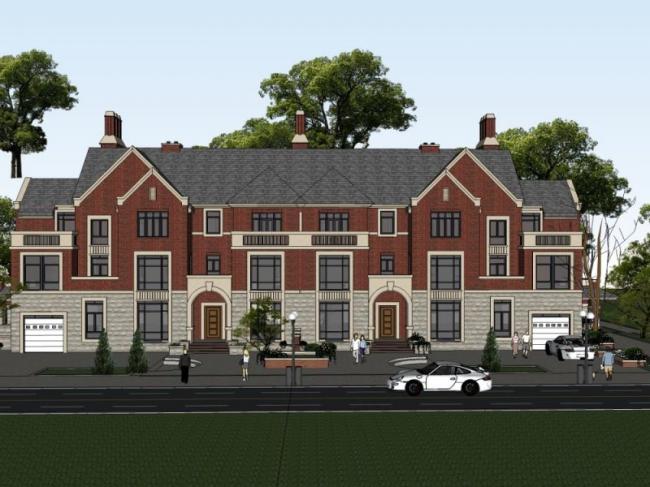 Modern Multi-Row Villa Design in SketchUp
