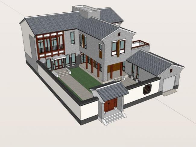 SketchUp Model of a Traditional Chinese Solo Villa
