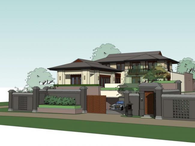 Modern Stacked Villa Design in SketchUp