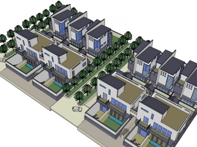 Modern Chinese Style Multi-Row Villa SketchUp Model