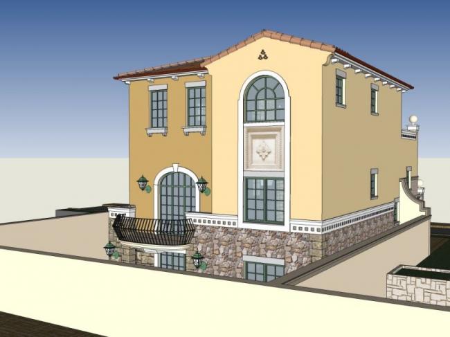 Modern Solo Villa Design in SketchUp Model
