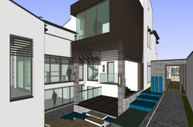Modern Chinese-Style Stacked Villa SketchUp Model-BIM WORLD