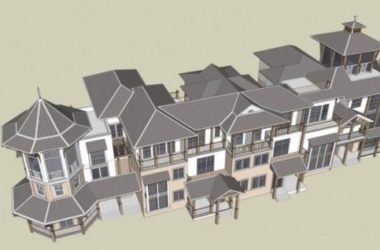 European-Style Multi-Row Villa Model in SketchUp-BIM WORLD