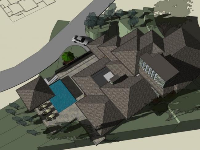 Modern Stacked Villa Design in SketchUp