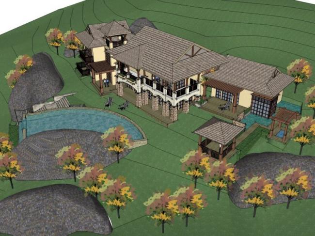Southeast Asian Style Stacked Villa SketchUp Model