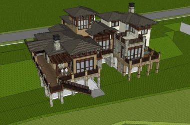 Modern Stacked Villa Model in SketchUp-BIM WORLD