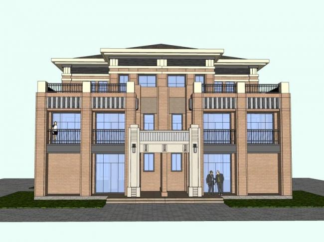 Modern Twin Villa Design | SketchUp Model