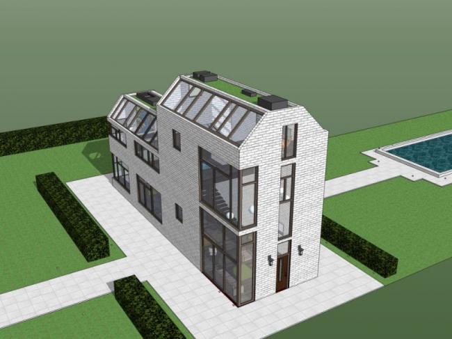 Modern Solo Villa Model in SketchUp