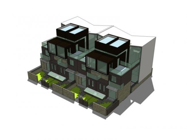 Modern Twin Villa Design in SketchUp