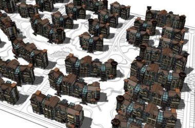 Spanish-Style Villa Cluster Model in SketchUp-BIM WORLD