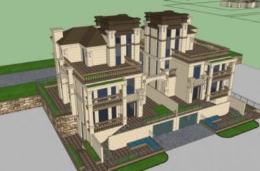 Classical Stacked Double Villa Model in SketchUp-BIM WORLD