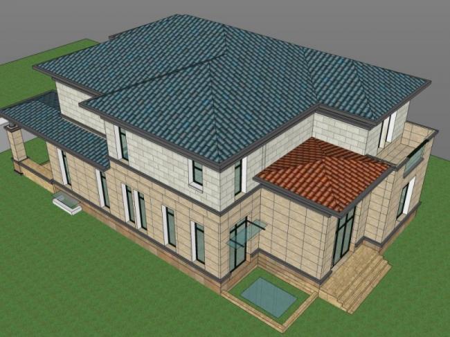 European-Style Solo Villa Model in SketchUp