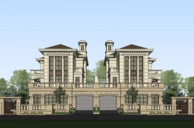 Modern Twin Villa Design | SketchUp 3D Model-BIM WORLD