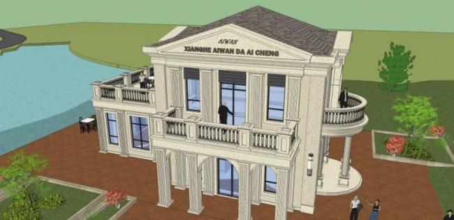 European-Style Single Family Villa Model in SketchUp
