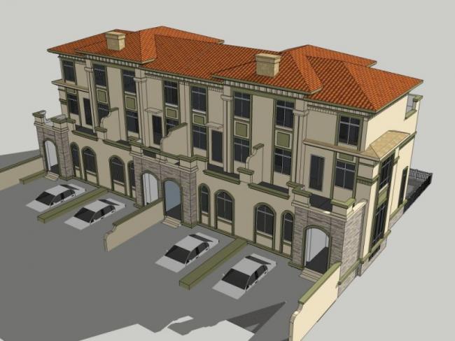 Modern Multi-Row Villa Model in SketchUp