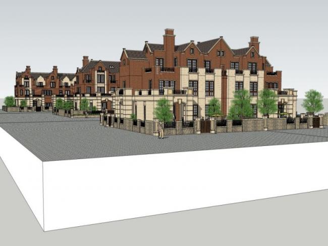 European-Style Multi-Row Villa Model in SketchUp