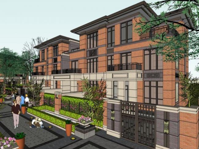 Modern Twin Villa Design in SketchUp Model
