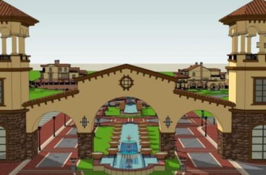 Spanish-Style Villa Cluster 3D Model in SketchUp-BIM WORLD