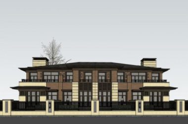 Modern Twin Villa Design in SketchUp Model-BIM WORLD