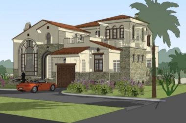 Spanish-Style Single Family Villa SketchUp Model-BIM WORLD