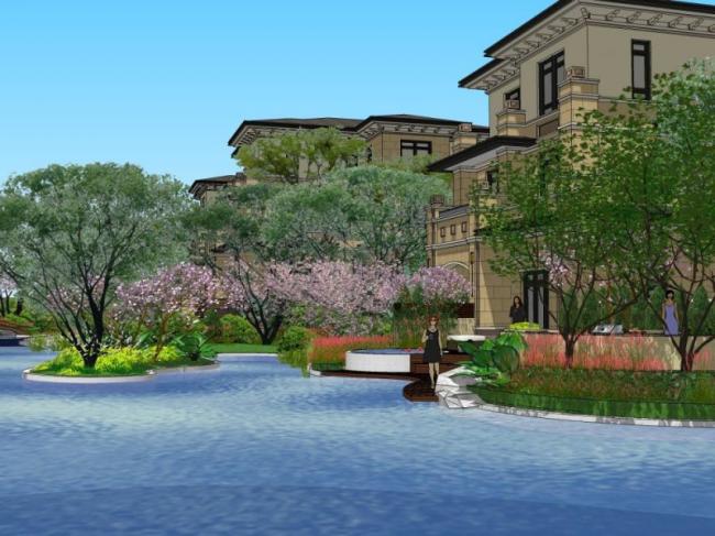 Modern Multi-Row Villa Design in SketchUp